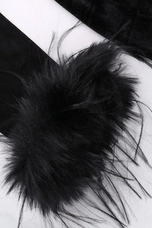 Textured Velvet Fuzzy Accent Cocktail Dress - Image 8