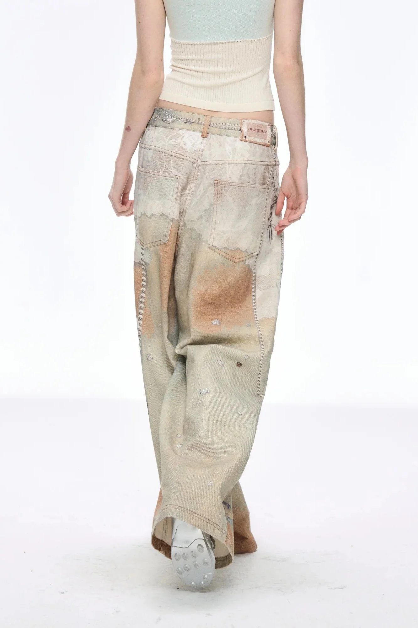 Tie Dye Baggy Wide Leg Denim Jeans - Image 3
