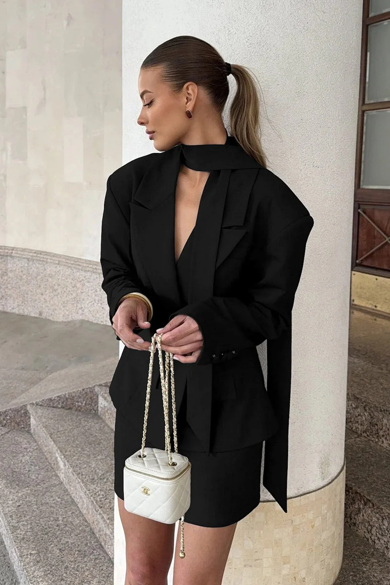 Tie-Waist Cropped Blazer - Image 11