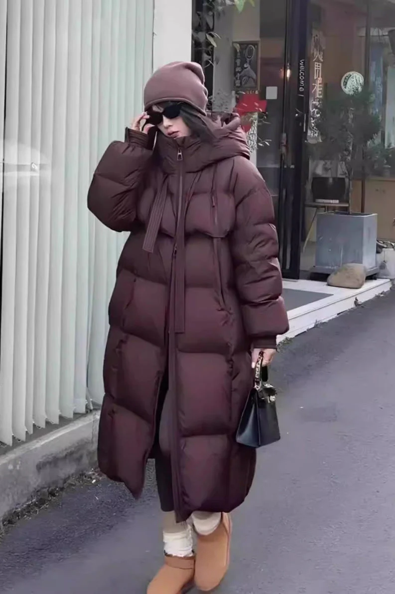 Trendy Long Hooded Puffer Jacket