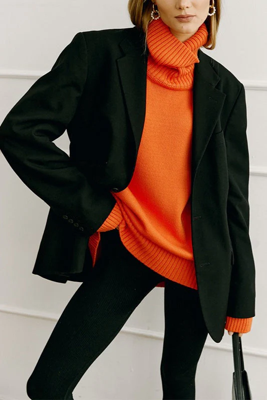Turtleneck Loose Knit Pullover Sweater - Image 22