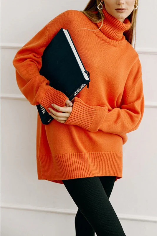 Turtleneck Loose Knit Pullover Sweater - Image 24
