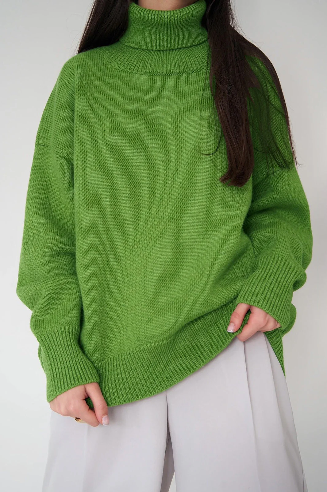 Turtleneck Loose Knit Pullover Sweater - Image 30