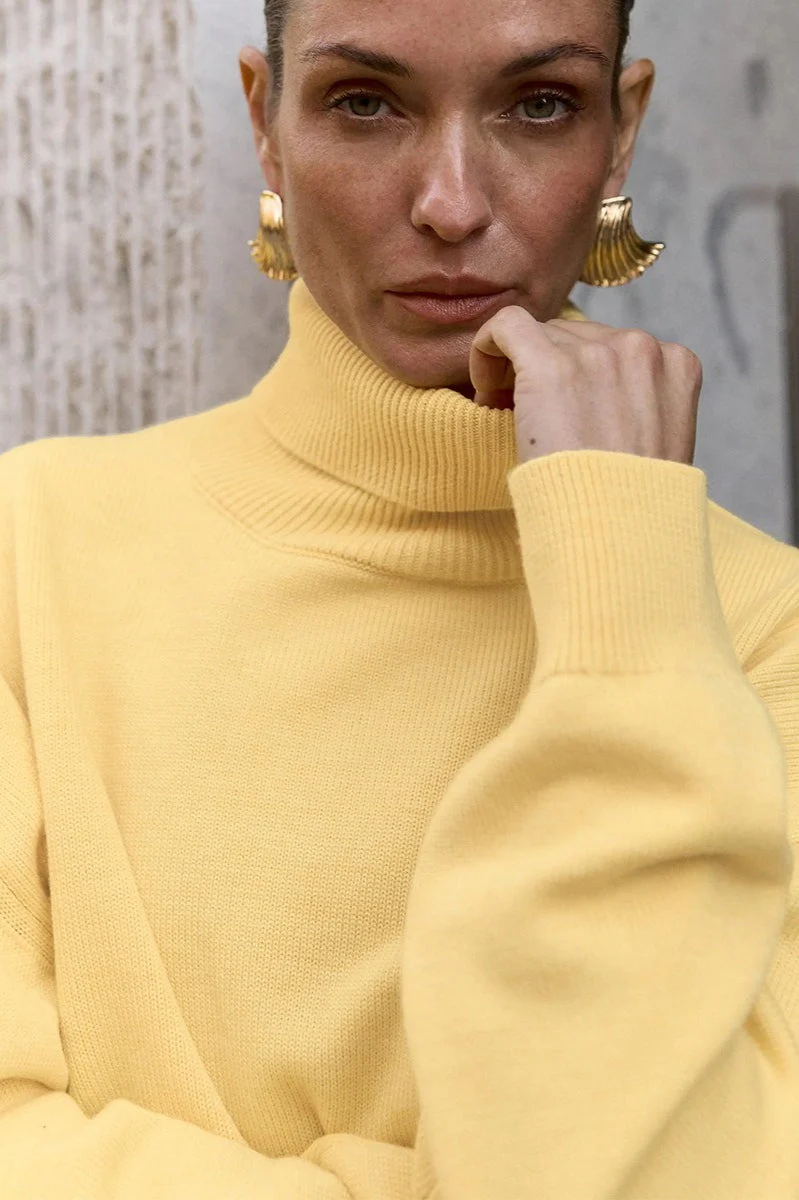 Turtleneck Loose Knit Pullover Sweater - Image 39