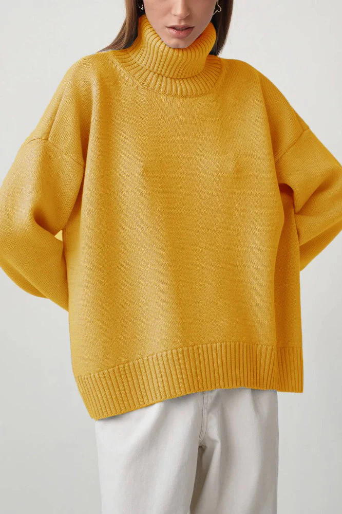 Turtleneck Loose Knit Pullover Sweater - Image 45
