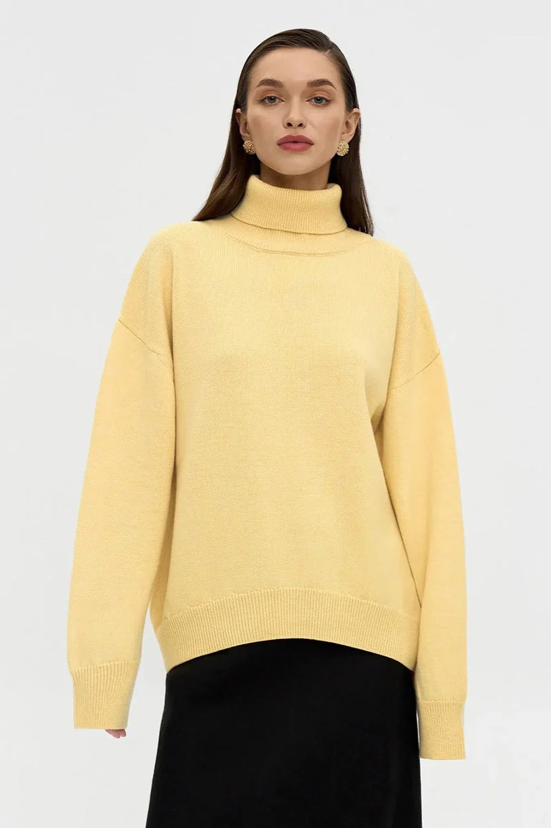 Turtleneck Loose Knit Pullover Sweater - Image 7