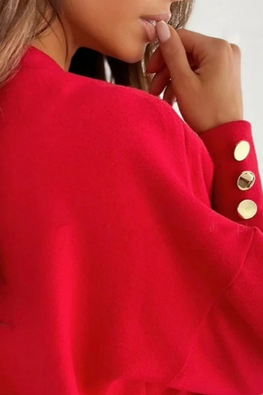 V-Neck Button Knit Pullover Sweater - Image 16