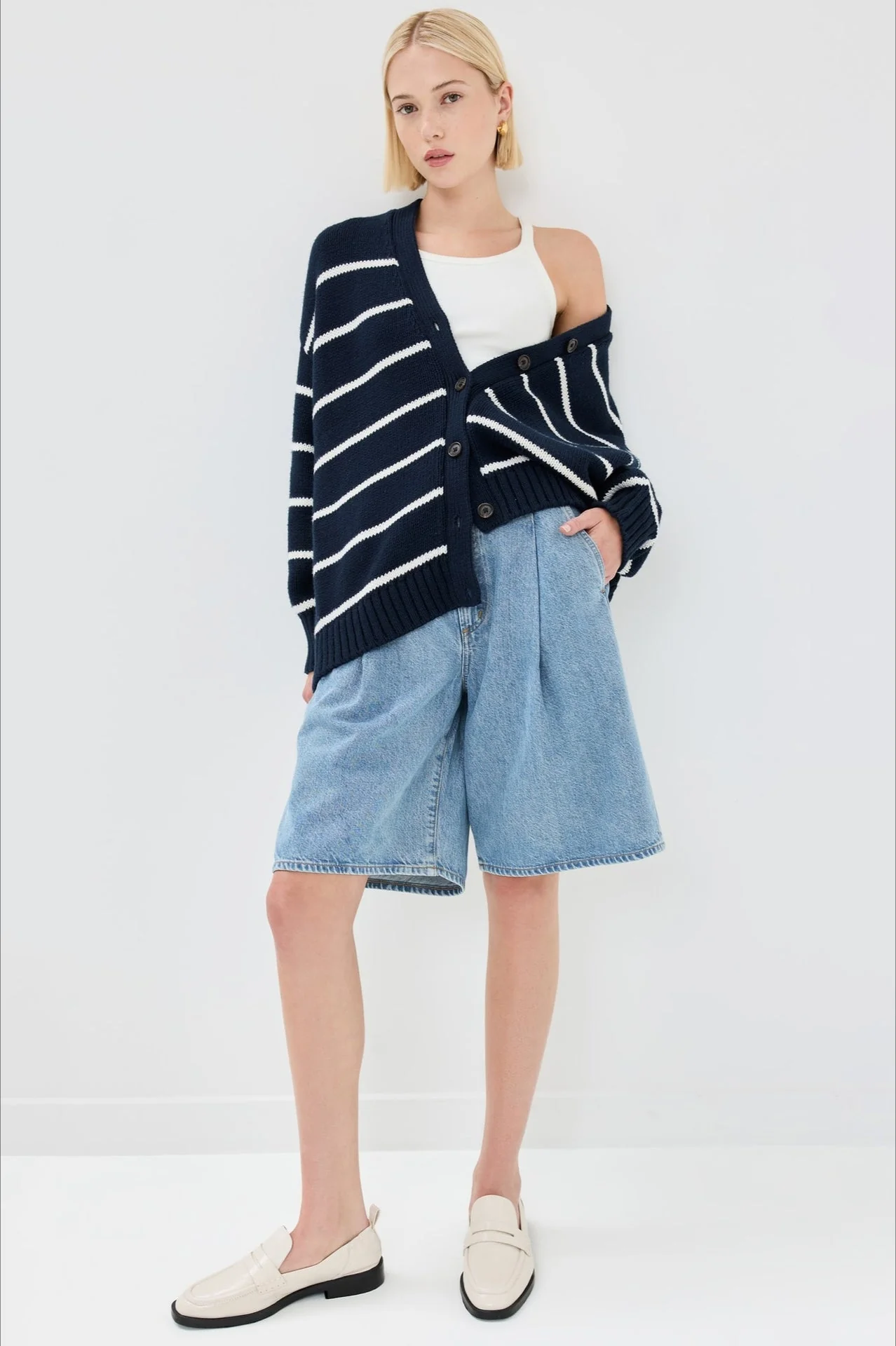 V-Neck Striped Cotton Sweater - Image 18