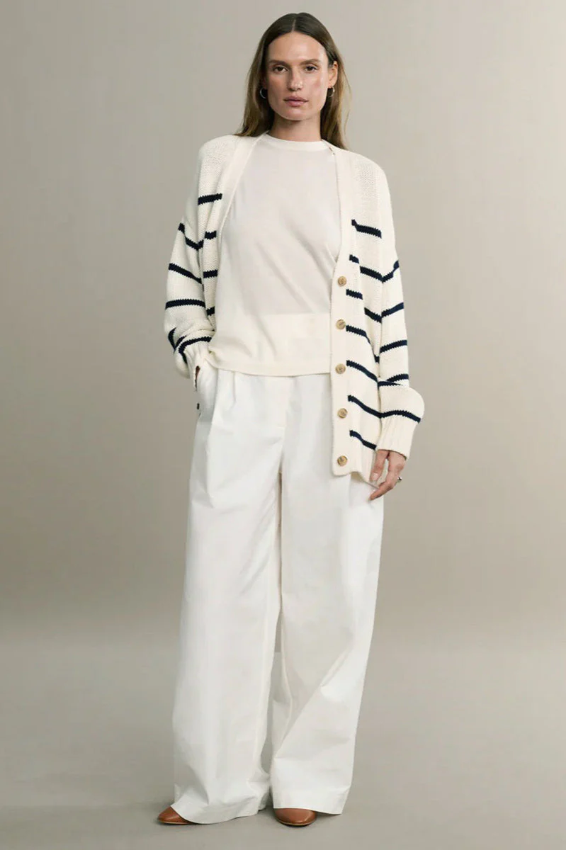 V-Neck Striped Cotton Sweater - Image 37