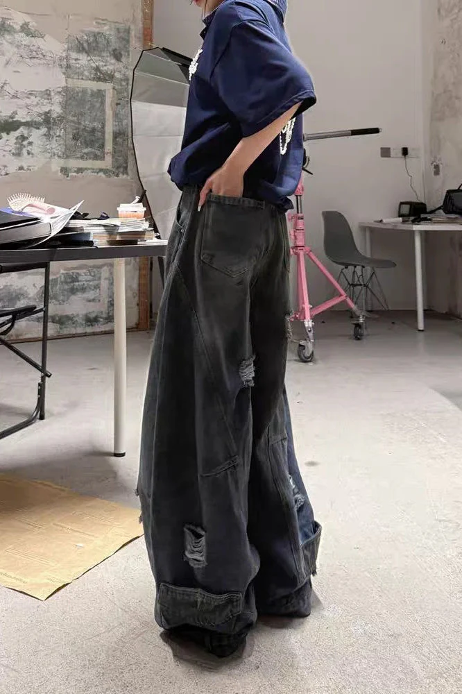 Vintage Baggy Ripped Denim Jeans - Image 7