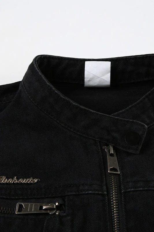 Vintage Black Denim Trucker Jacket - Image 7