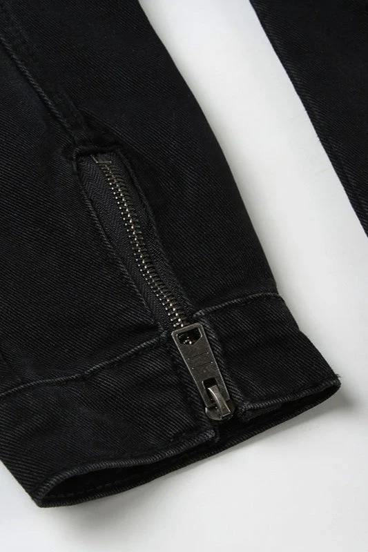 Vintage Black Denim Trucker Jacket - Image 9