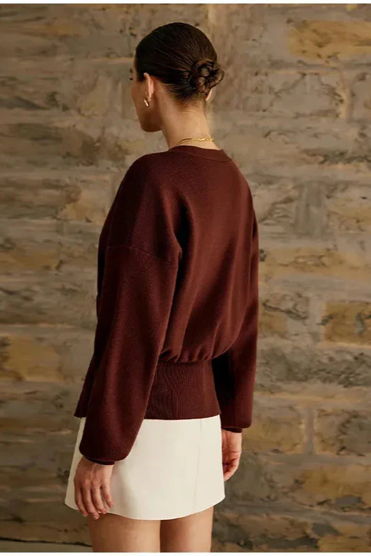 Vintage Button V-Neck Knit Cardigan - Image 3