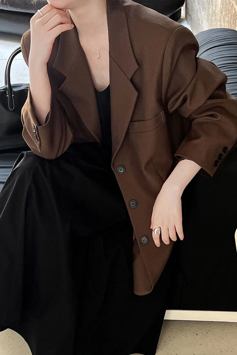 Vintage Casual Long Sleeve Blazer - Image 9