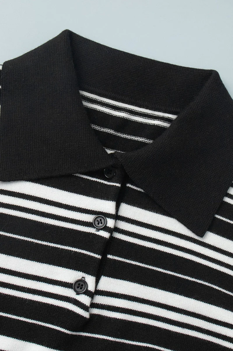 Vintage Striped Knit Polo Sweater - Image 18
