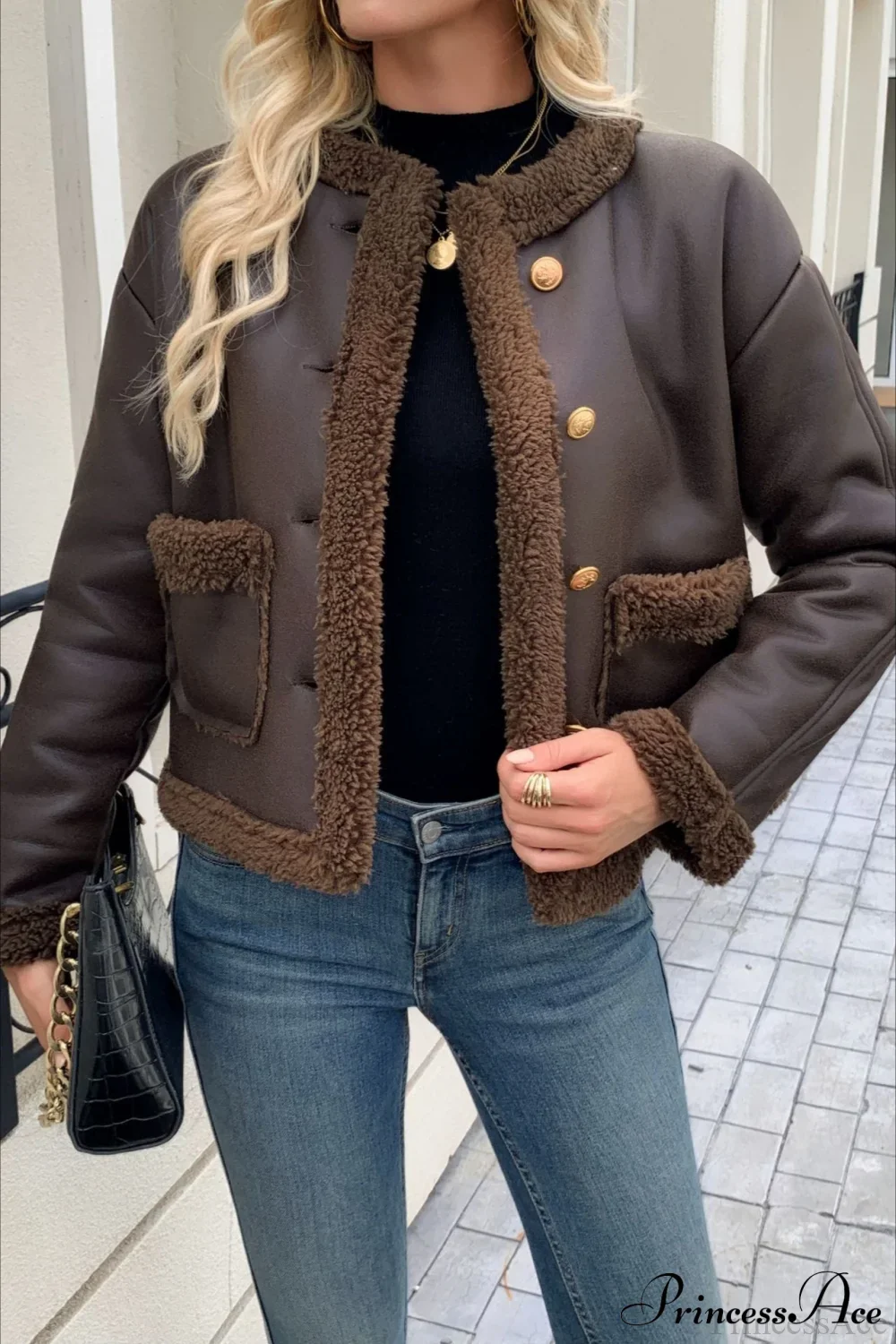Fleece Collar Warm Fashion Casual Coat