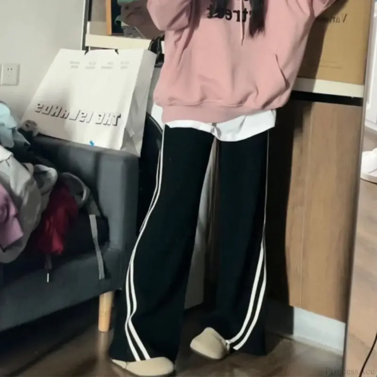 Fleece Striped Winter Sweatpants Pants - Image 4
