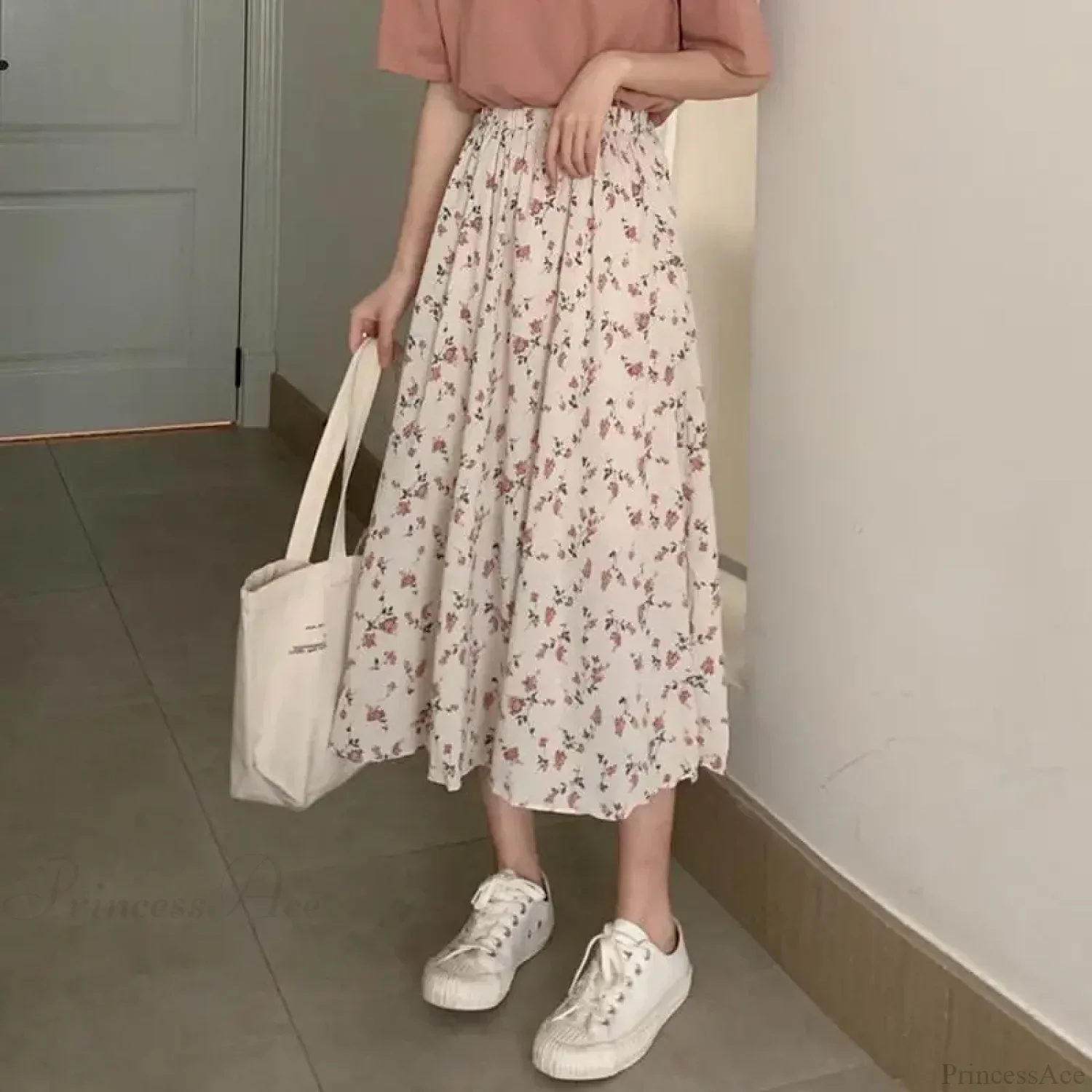 Floral A-Line Long Skirt Summer Sweet Style Women - Image 3
