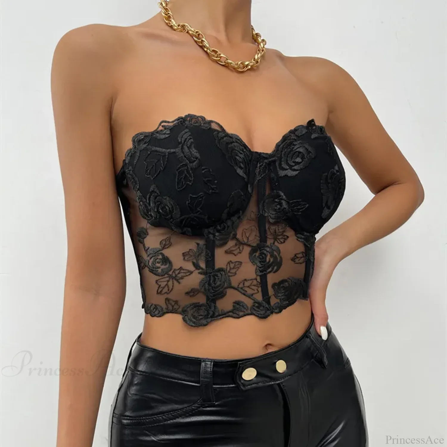 Floral Backless Strapless Sexy Crop Top - Image 7