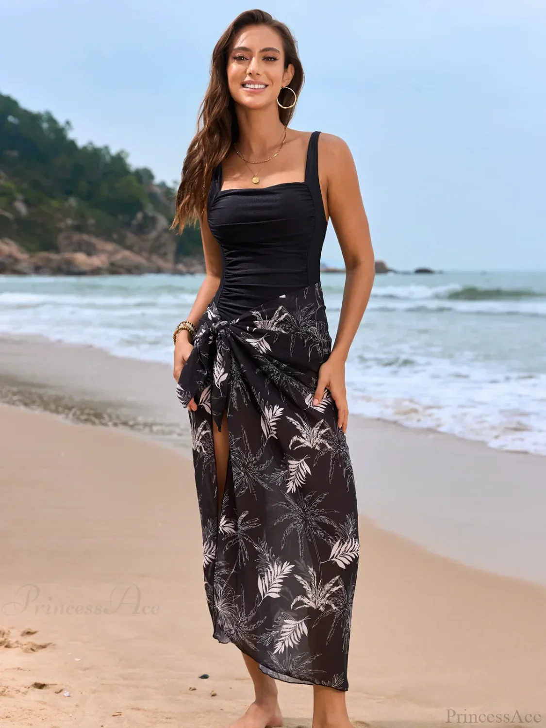 Floral Backless Vacation One Piece Set - Image 8