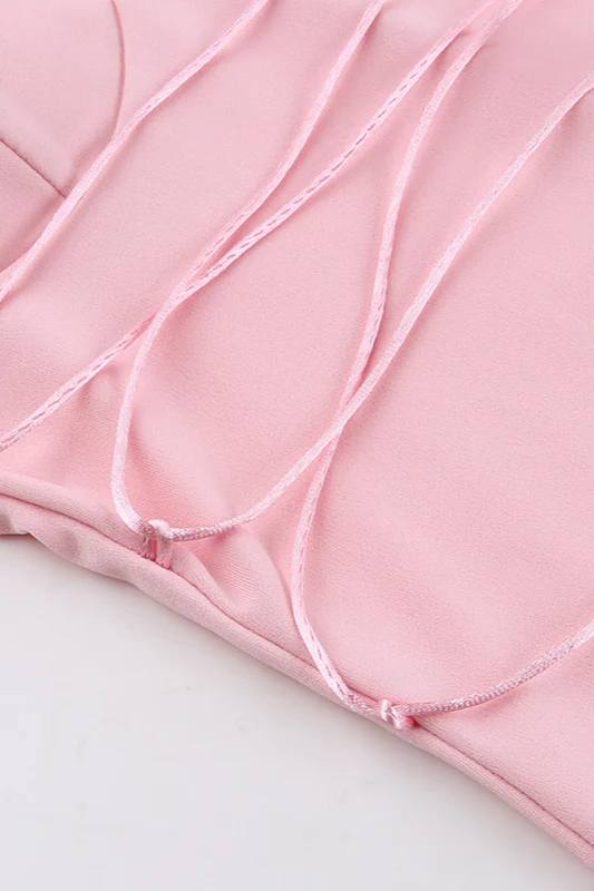 Floral Cup Detail Lace-Up Bodycon Maxi Dress - Image 6