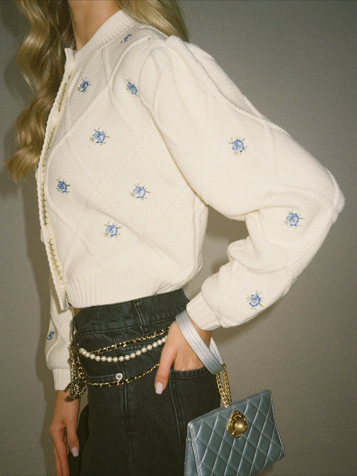 Floral Embroidered Cardigan Sweater - Image 2