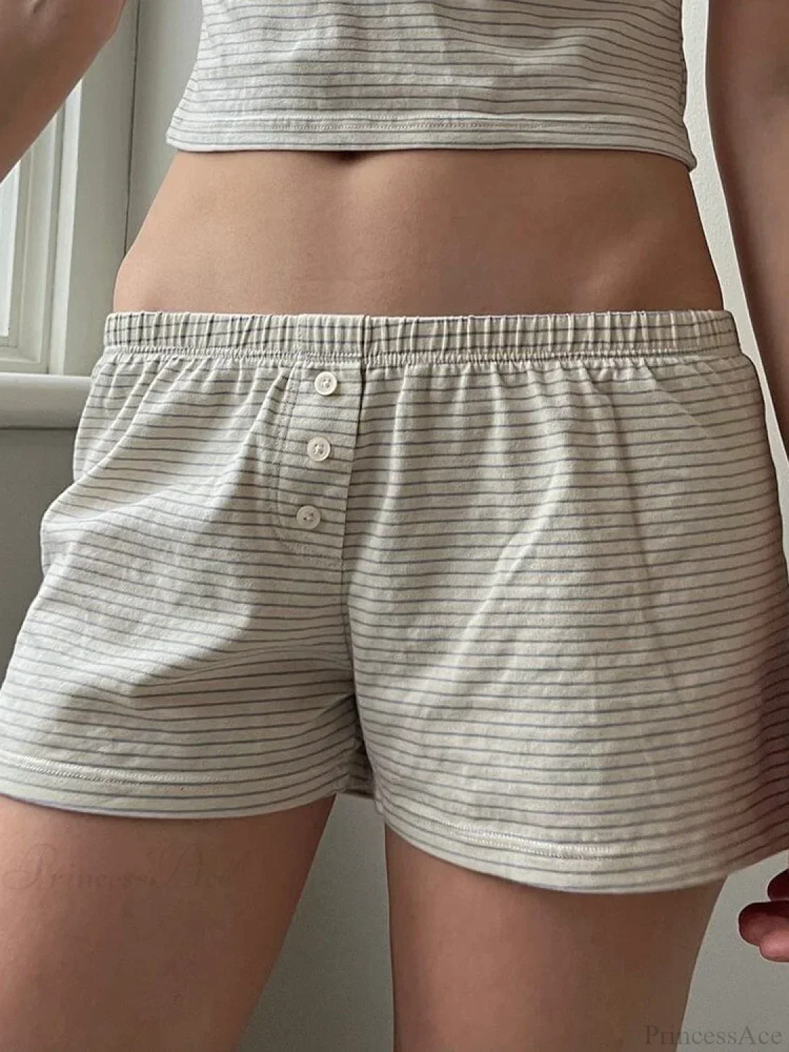 Floral Heart Striped Lounge Short - Image 2