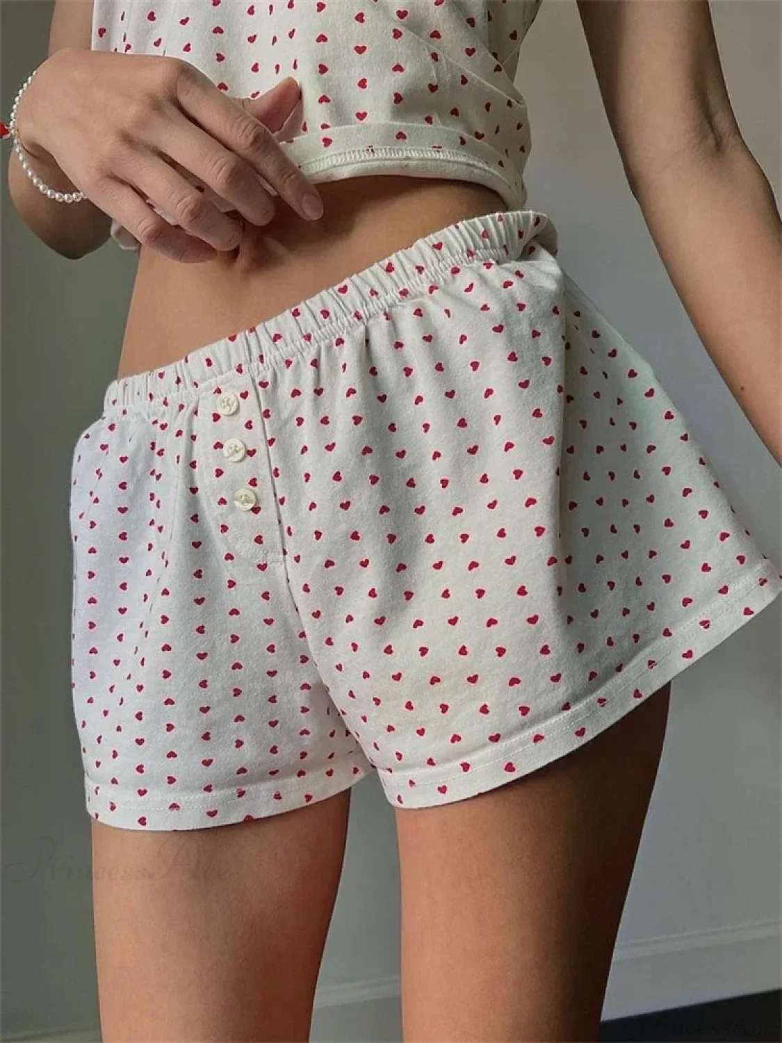 Floral Heart Striped Lounge Short - Image 4