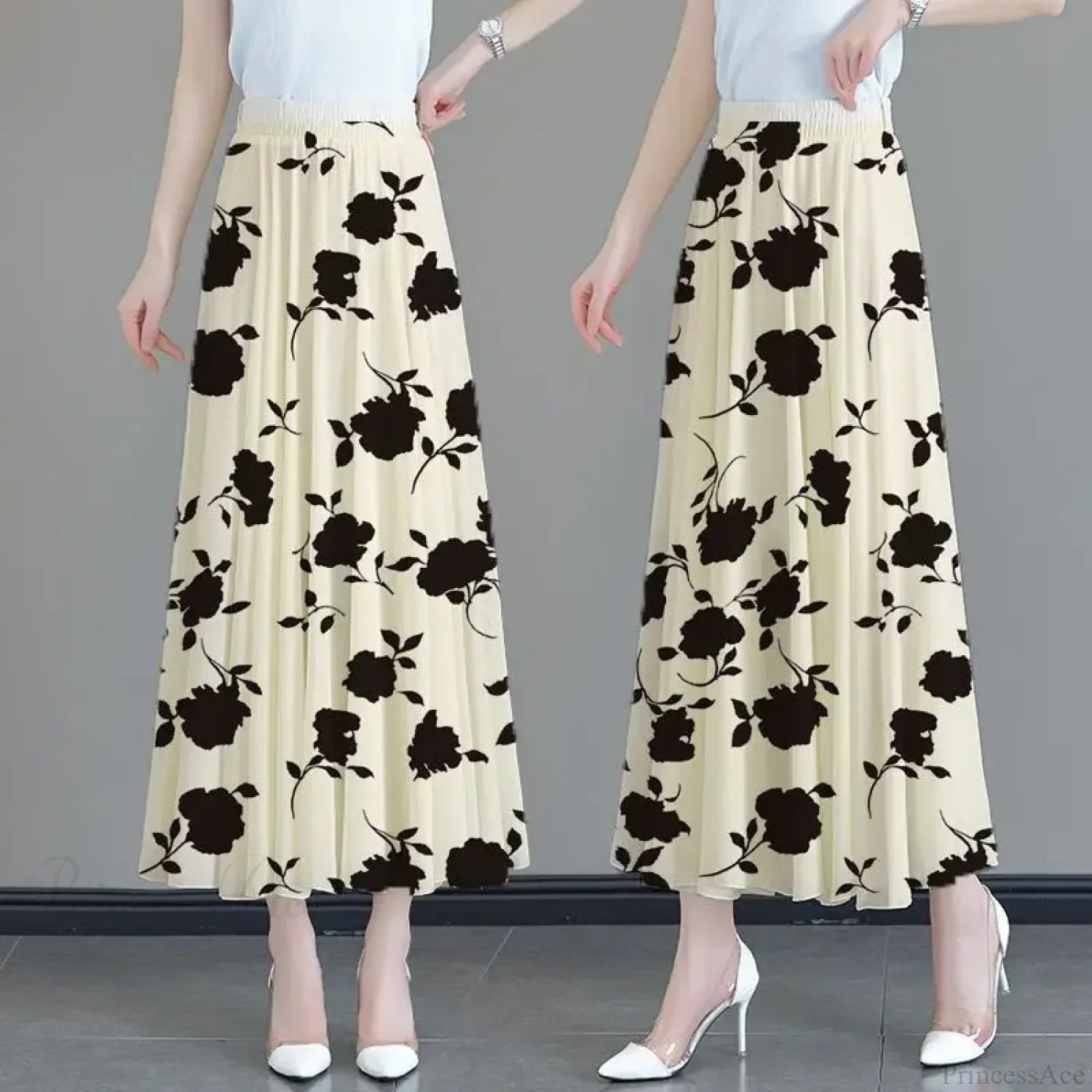 Floral High Waist Patchwork Chiffon Beach Skirt - Image 10