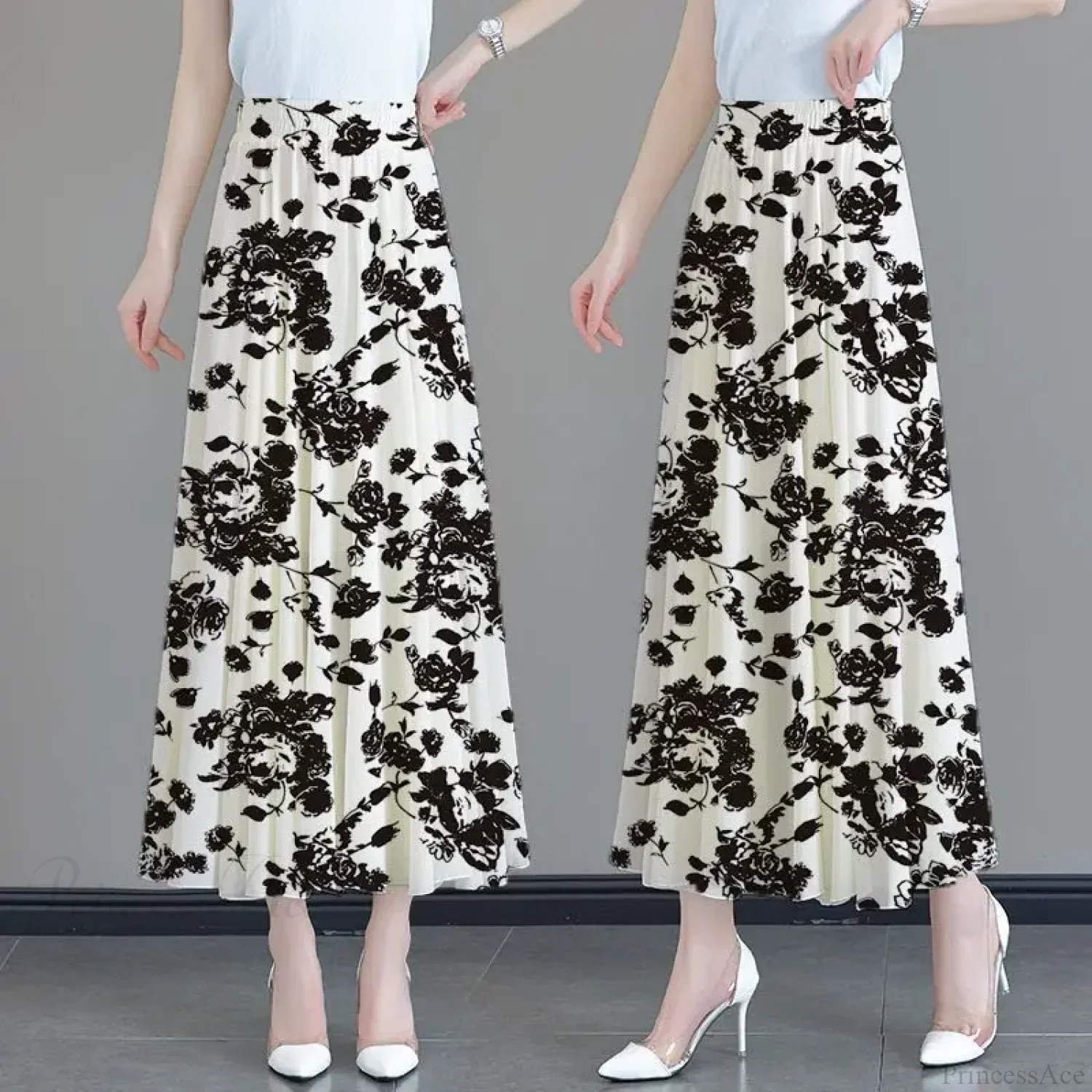 Floral High Waist Patchwork Chiffon Beach Skirt - Image 9