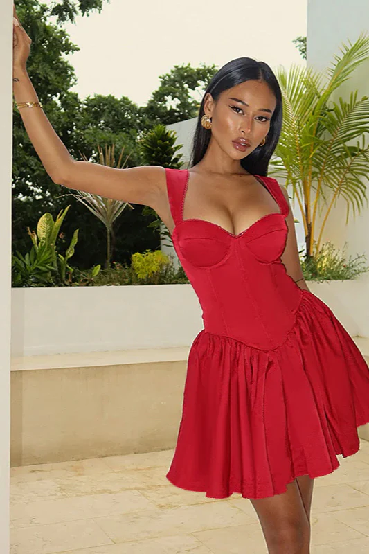 Floral Jacquard A-Line Backless Bow Party Dress - Image 2