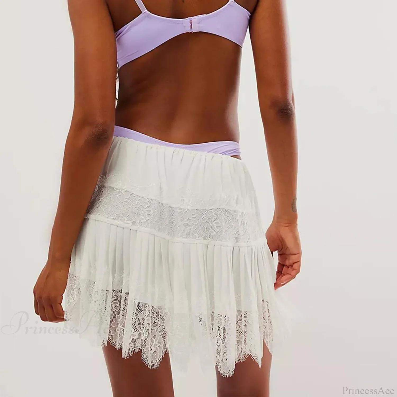 Floral Lace Tiered Slip Skirt - Image 6