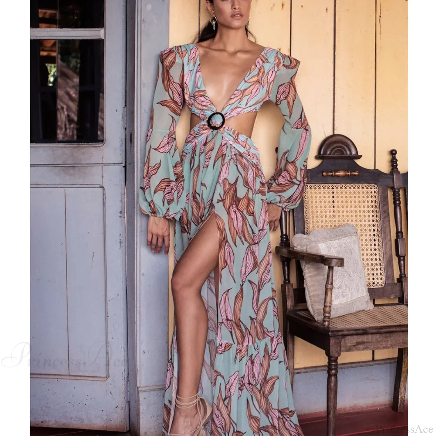 Floral Long Sleeve Beach Kimono Cover Up - Image 7