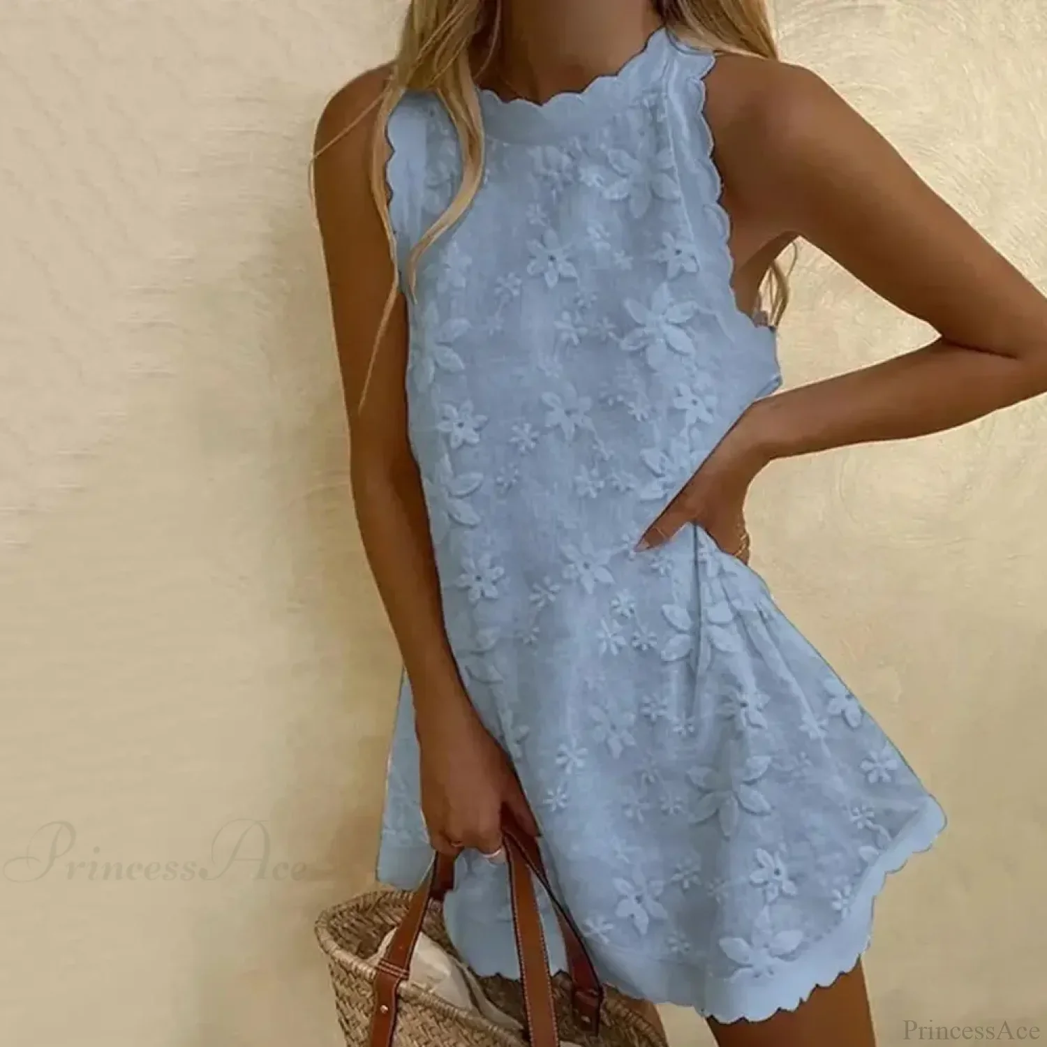 Floral Off-Shoulder Embroidery Loose Hem Floral Dress - Image 2