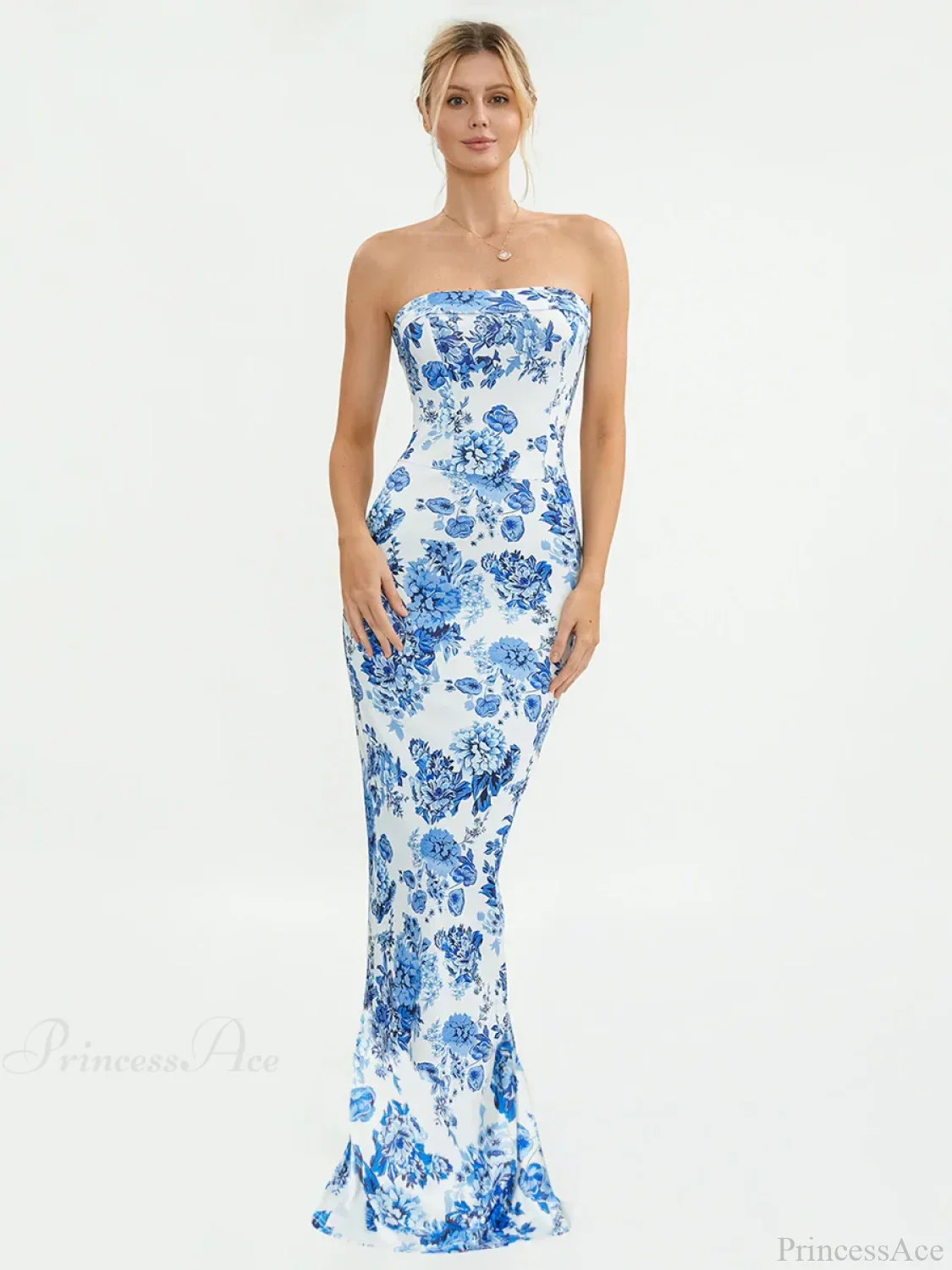 Floral Off-Shoulder Tube Bandeau Slit Bodycon Beach Holiday Floral Dress - Image 2