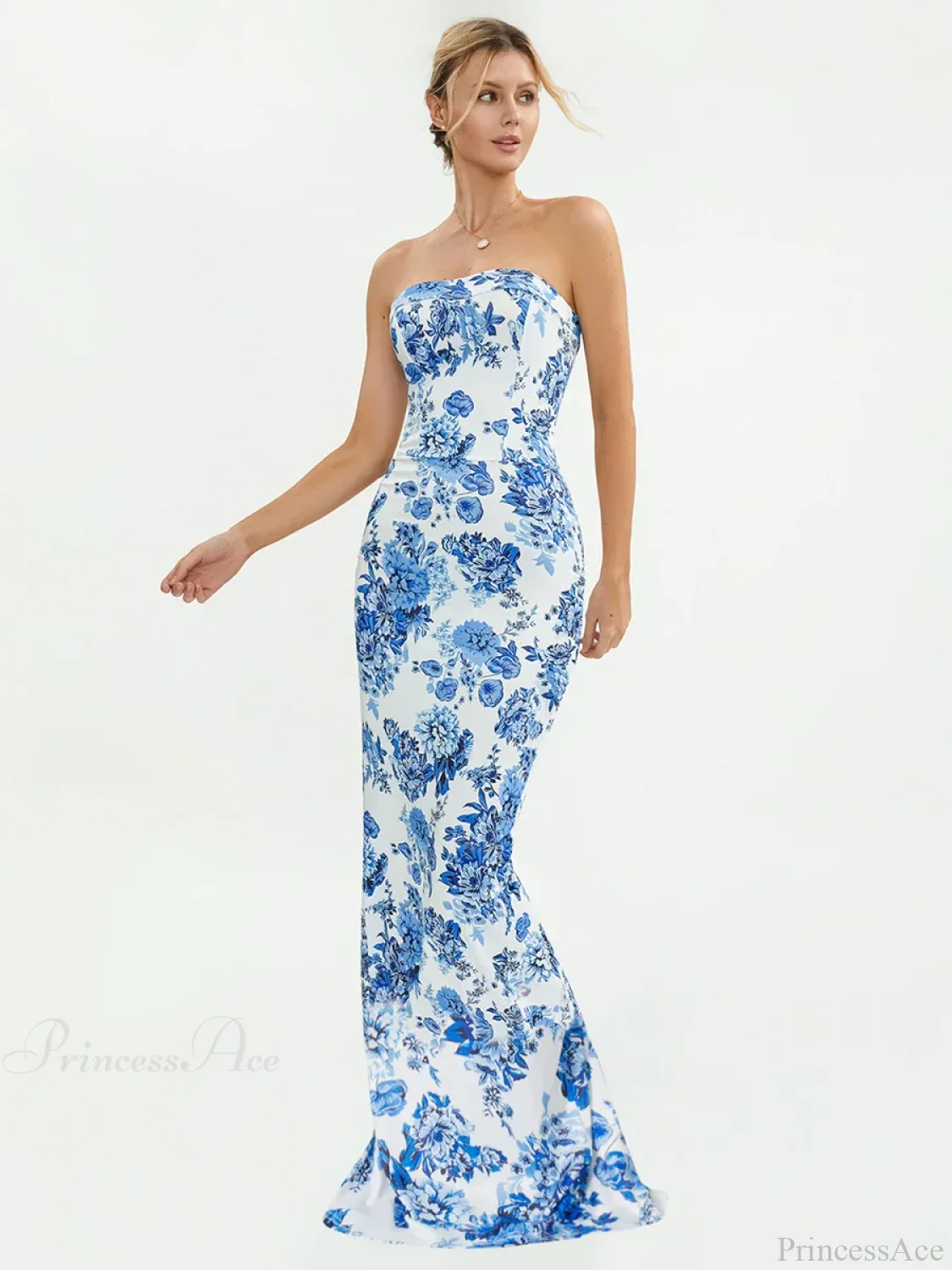 Floral Off-Shoulder Tube Bandeau Slit Bodycon Beach Holiday Floral Dress - Image 6