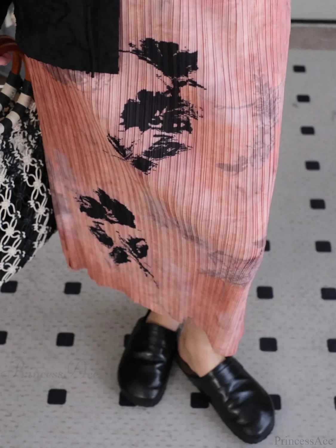 Floral Pleated Slimming High Waist Beach Comfort Skirt - Image 6