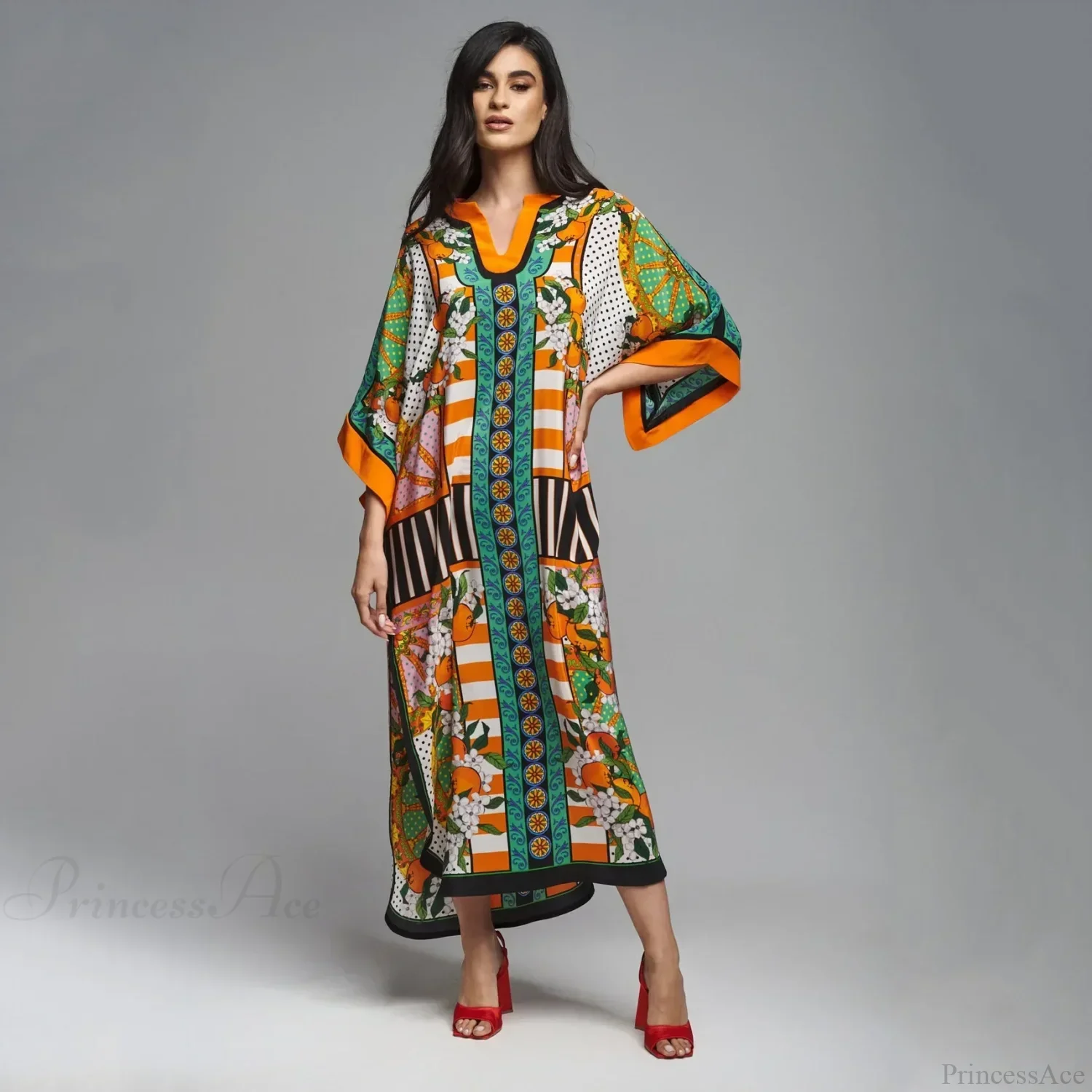 Floral Print Loose Kimono Boho Beach Cover up - Image 5