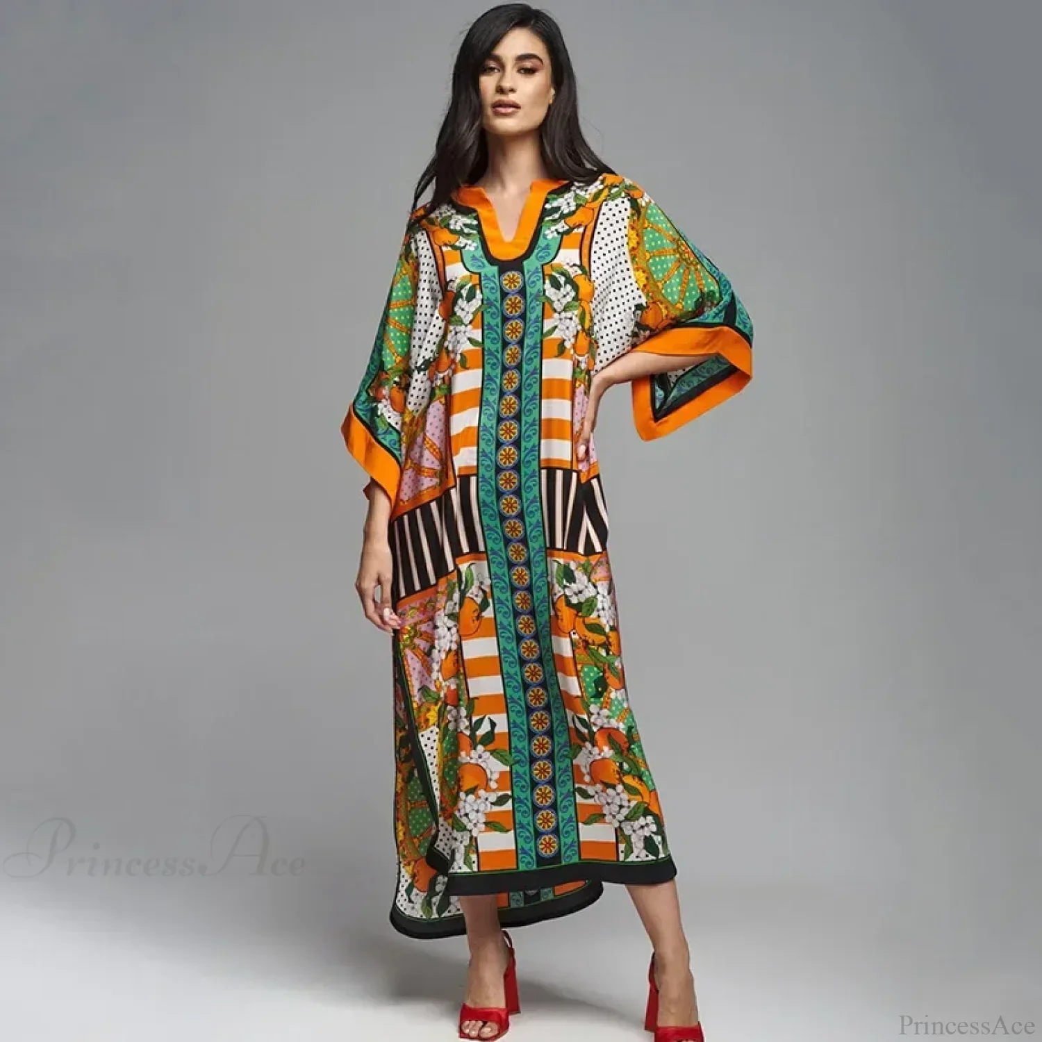 Floral Print Loose Kimono Boho Beach Cover up - Image 7