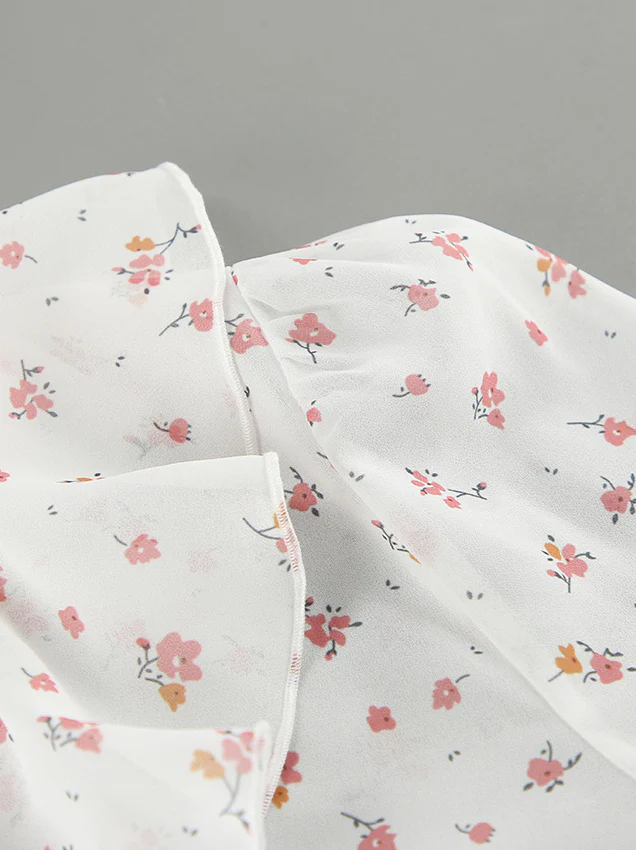 Floral Ruffled V-Neck Slim Fit Blouse - Image 8