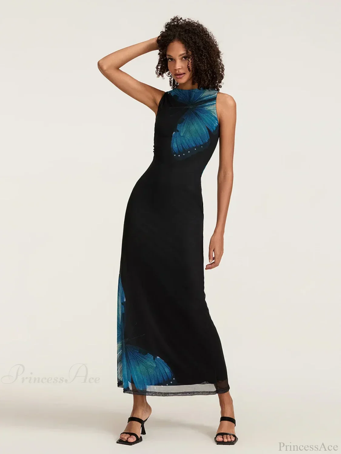 Floral Sleeveless Bodycon Back Hollowed Lacing Tank Party Floral Dress - Image 4