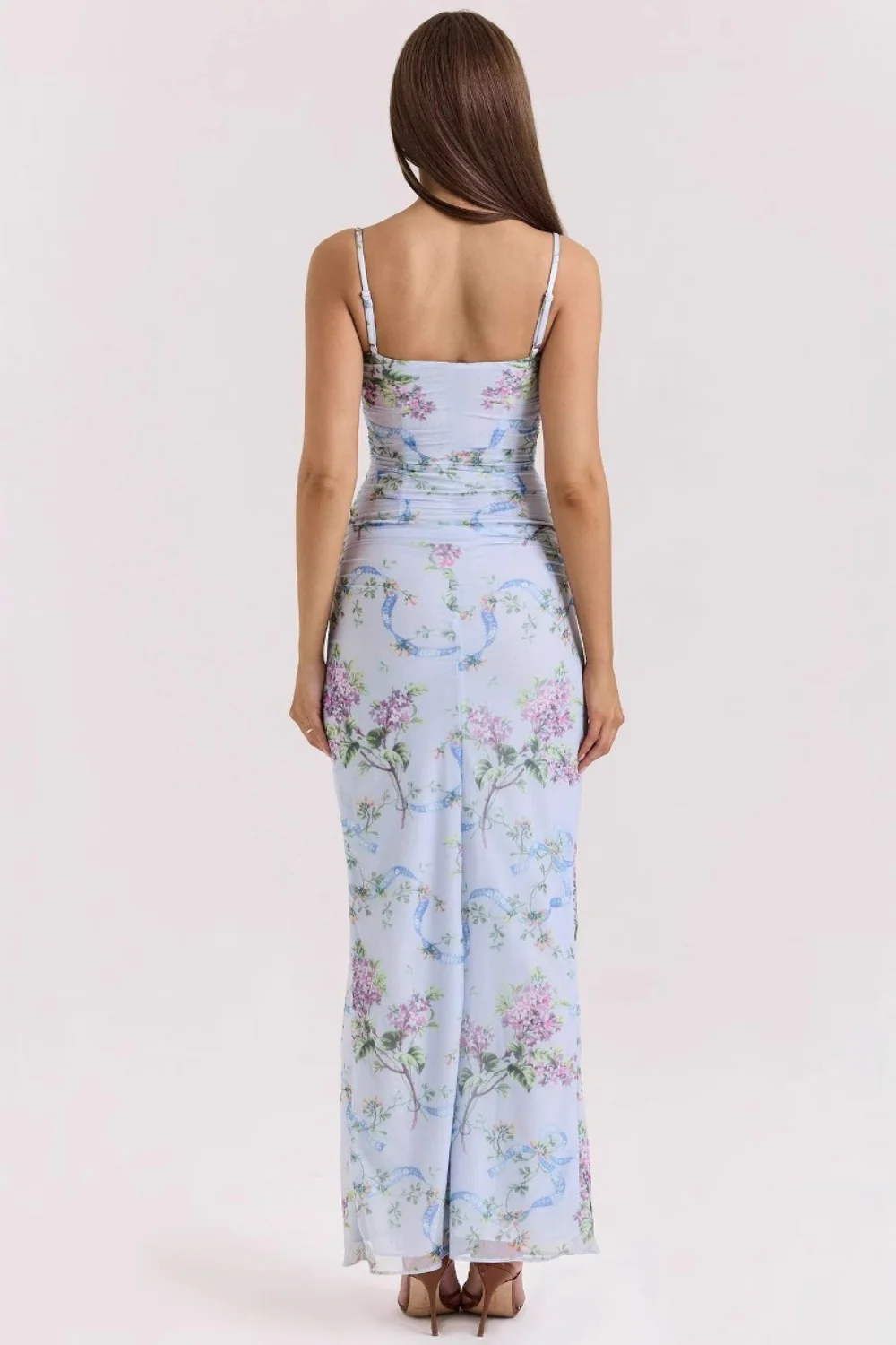 Floral Spaghetti Strap Slim Fit Maxi Dress - Image 4