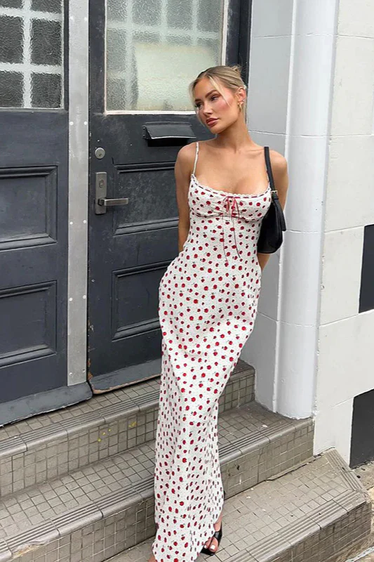 Floral Spaghetti Strap Slim Fit Maxi Dress