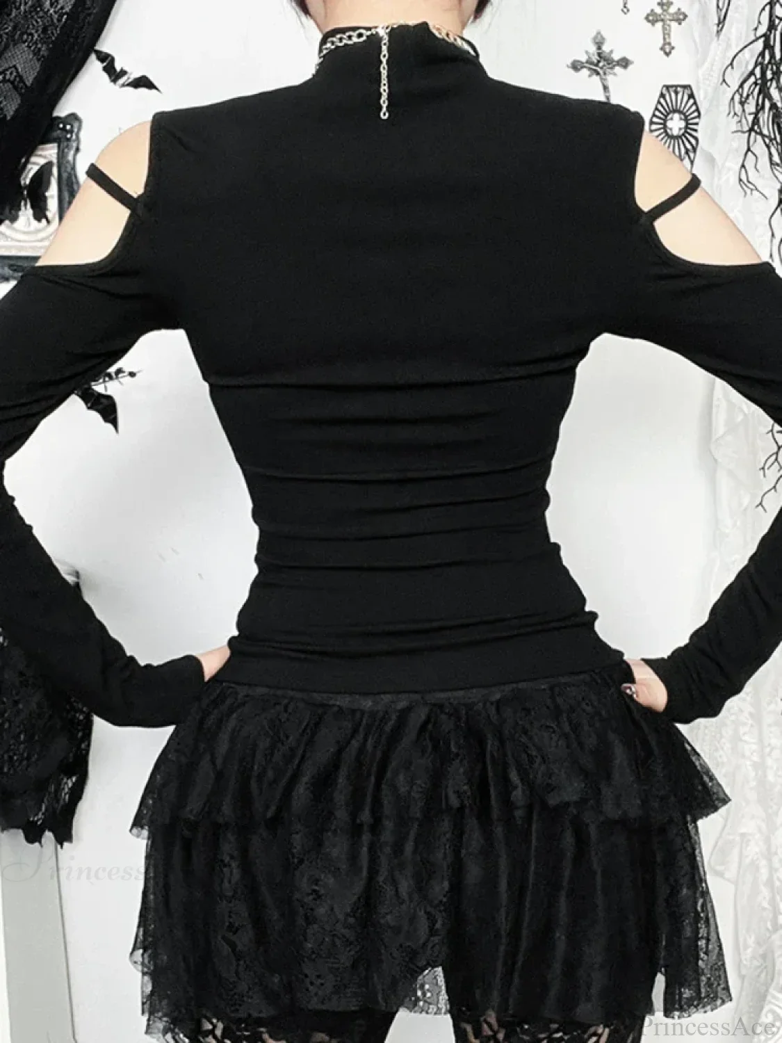 Floral Square Collar Knit Top - Image 4