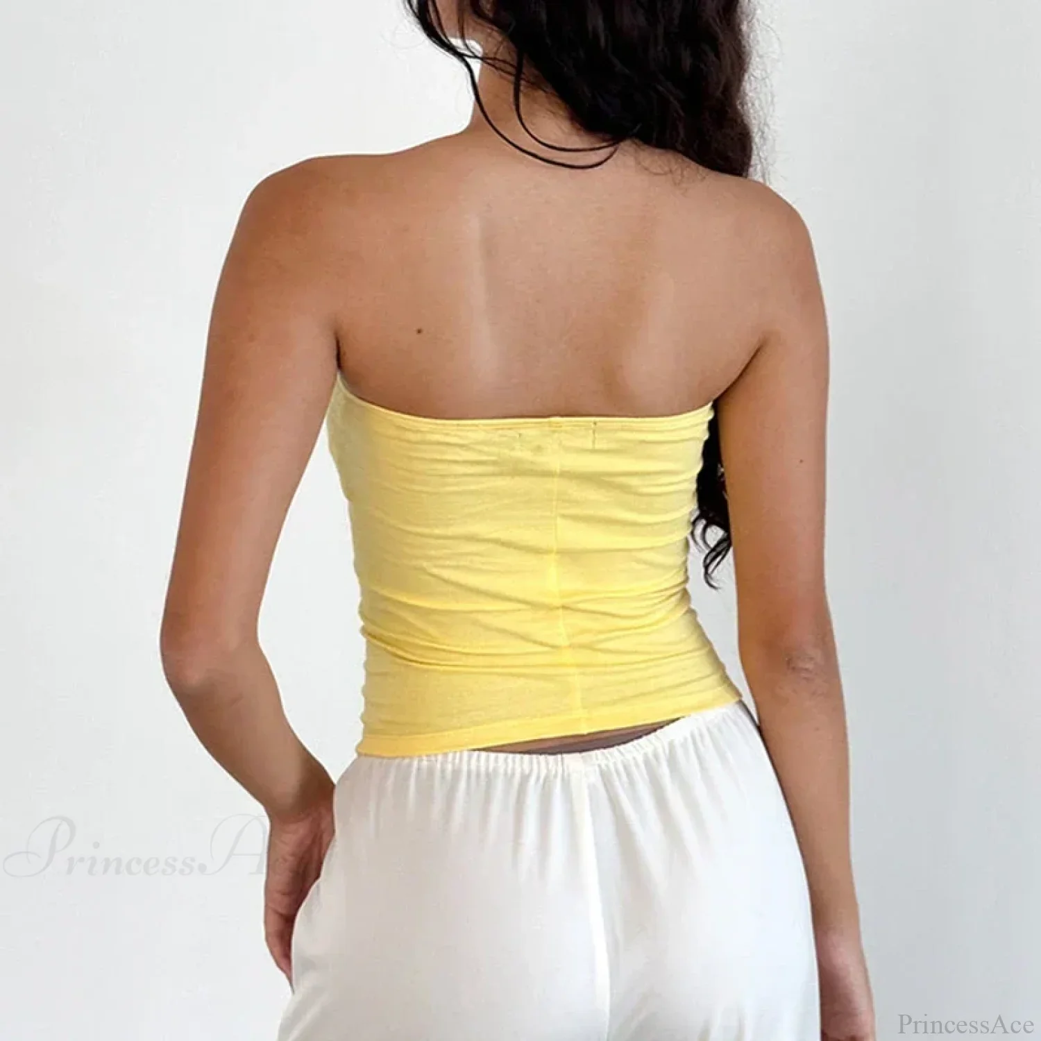 Floral Strapless Bandeau Backless Sleeveless Fairy Coquette Off Shoulder Crop Top - Image 6