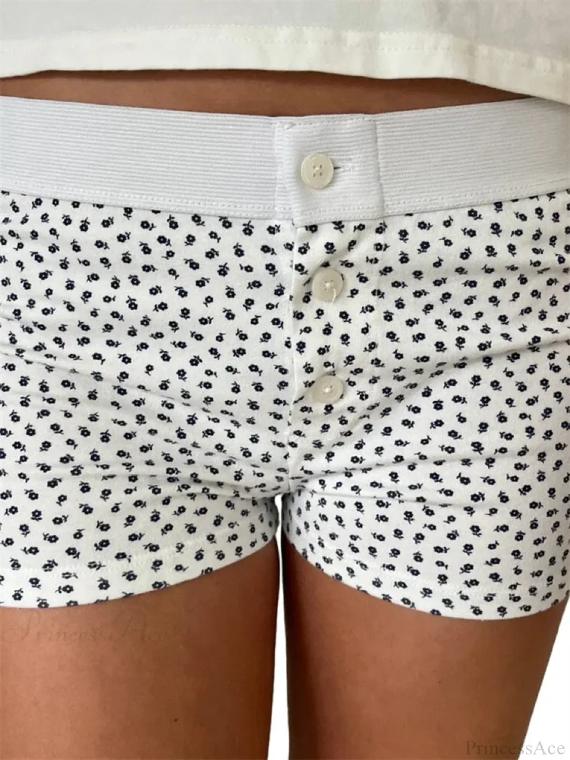 Floral Striped Pajama Sleep Short - Image 5