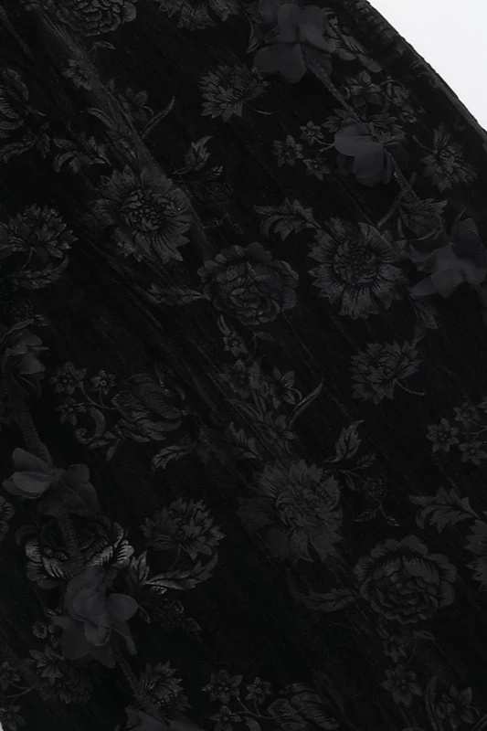 Floral Velvet Strap Gothic Dress - Image 4
