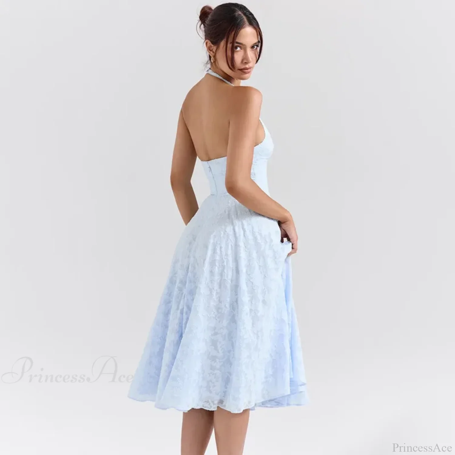 Floral Waist Wrap A-line Vacation Dress - Image 5