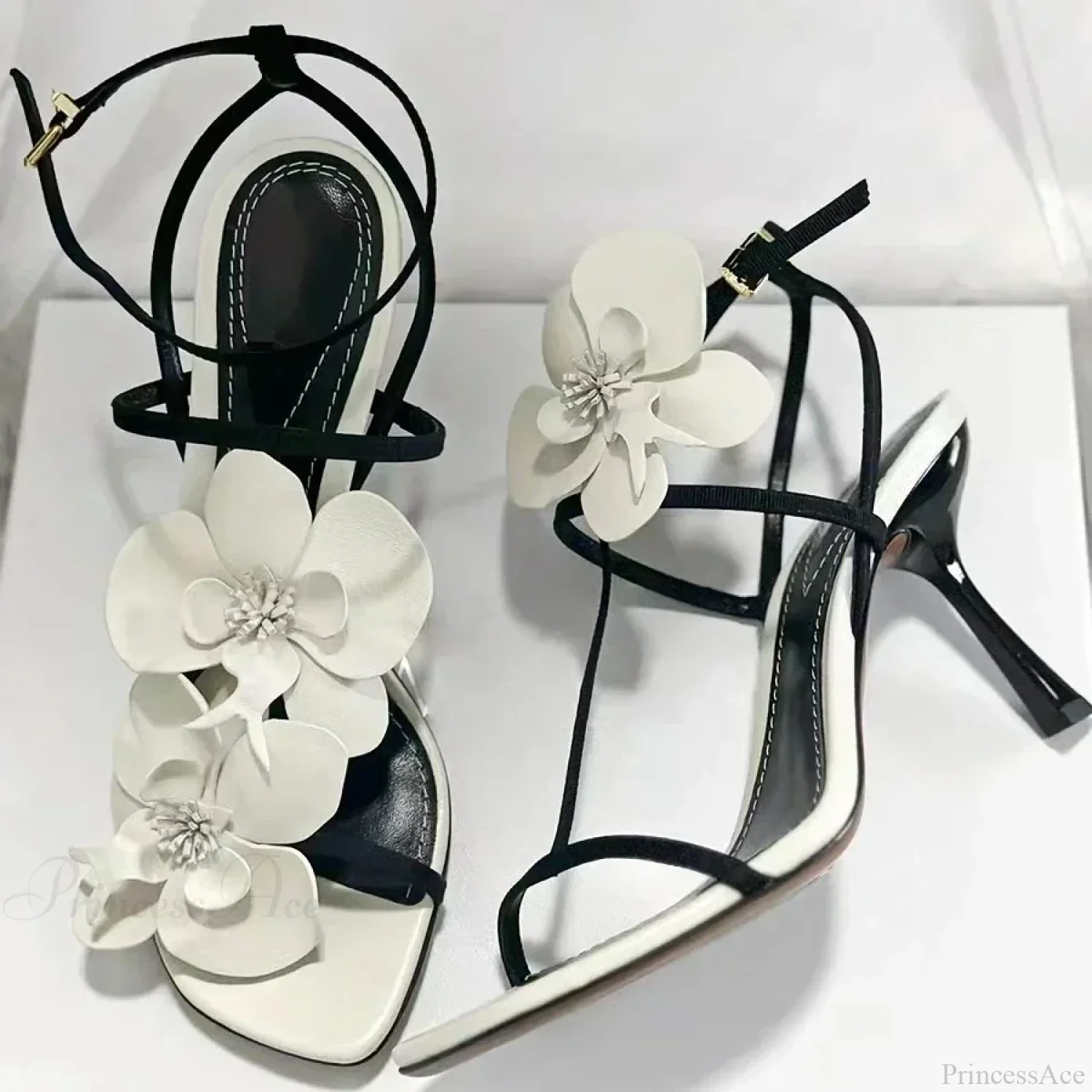 Flower Designer Slingback Summer Elegant Party Wedding Floral Stiletto High Heel - Image 2