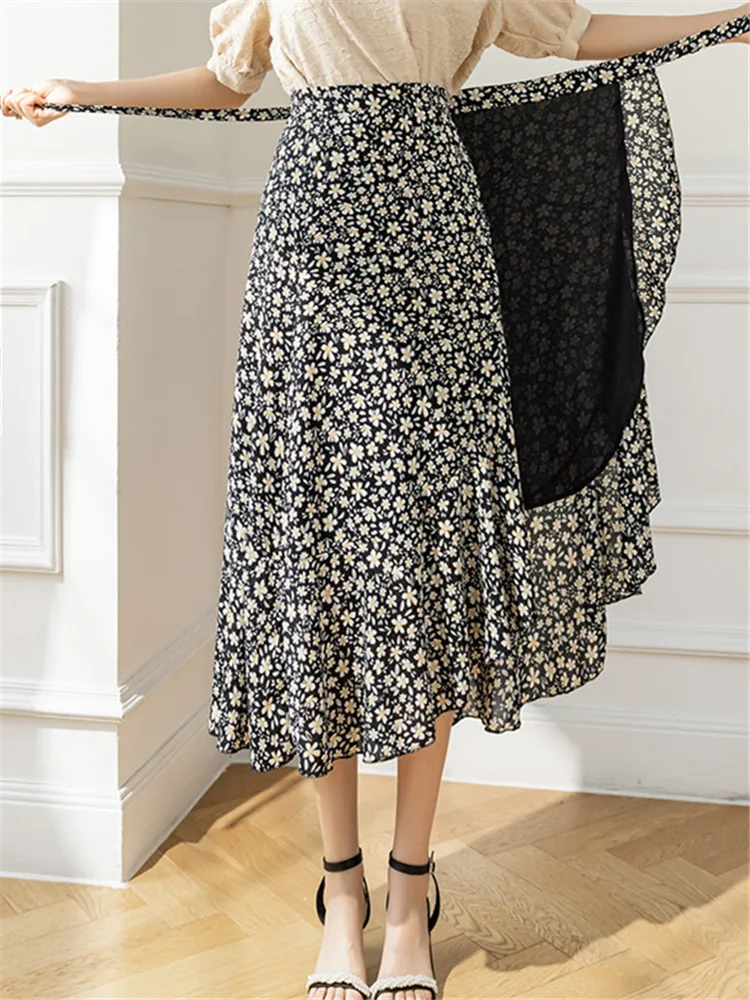 Flower Print A-Line Bohemia Vintage Skirt Summer Spring - Image 15